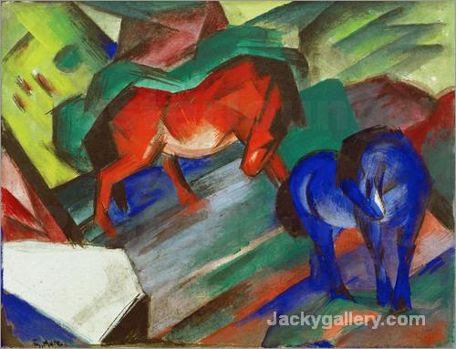 Red and Blue Horse by Franz Marc paintings reproduction